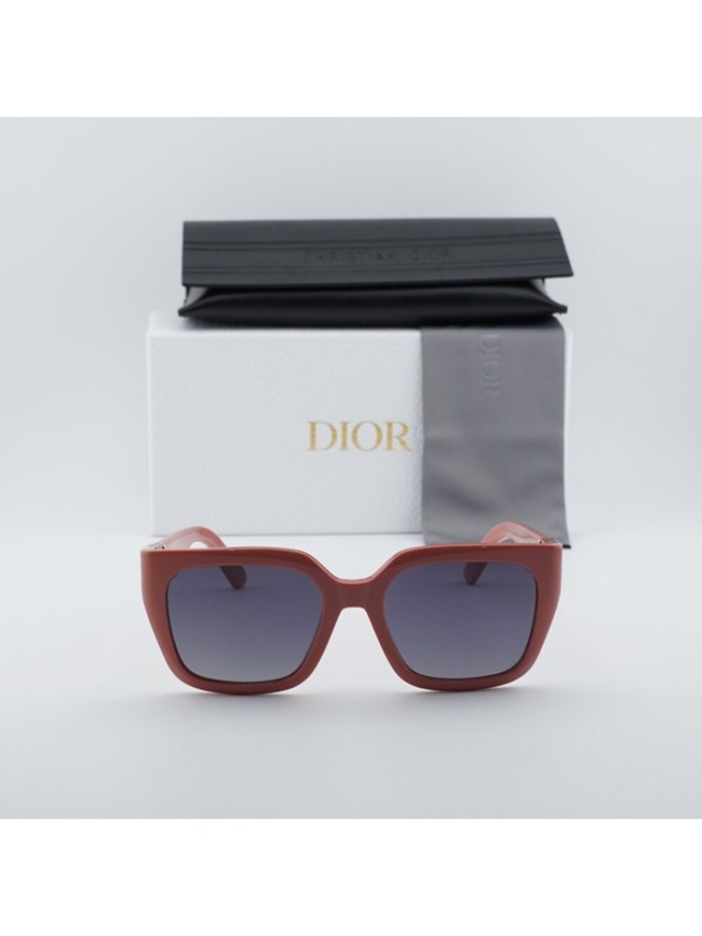 Dior 30MONTAIGNE S8U 40A1 Sunglasses Pink Square Frame, Smoke Lenses - Picture 11 of 11